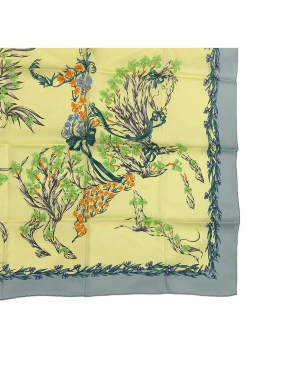 Hermes Hd'origny Blooming Horse Silk Scarf Multicolor